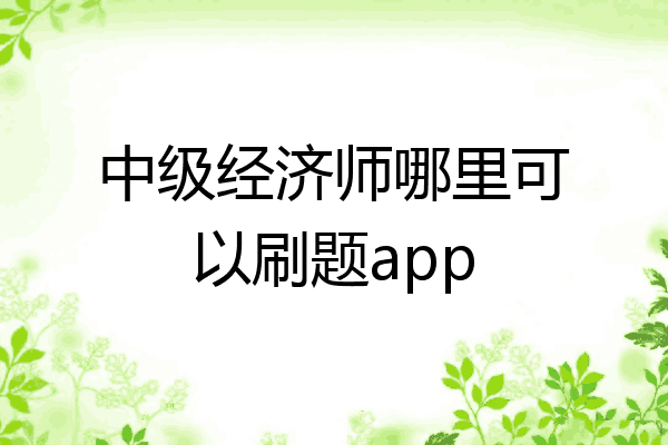 中级经济师哪里可以刷题app