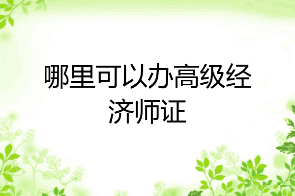 哪里可以办高级经济师证