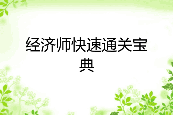 经济师快速通关宝典