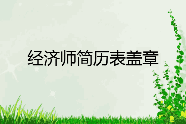 经济师简历表盖章