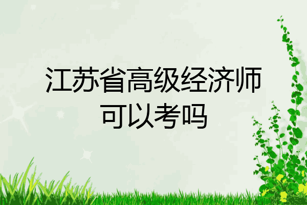 江苏省高级经济师可以考吗