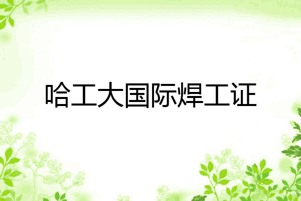 哈工大国际焊工证