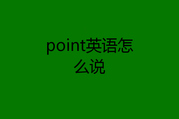 point英语怎么说
