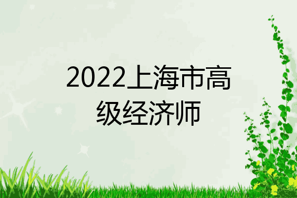 2022上海市高级经济师