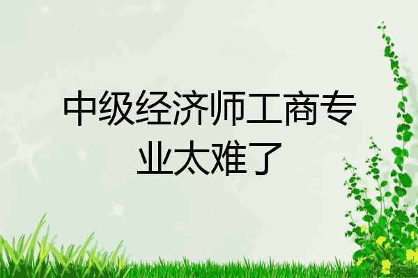 中级经济师工商专业太难了