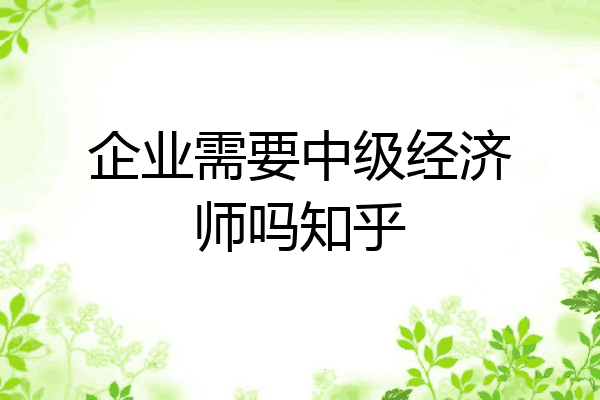企业需要中级经济师吗知乎