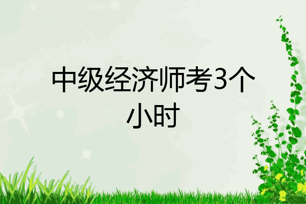 中级经济师考3个小时