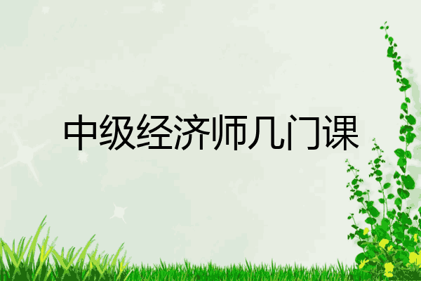 中级经济师几门课