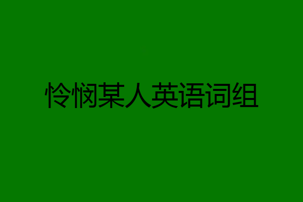 怜悯某人英语词组