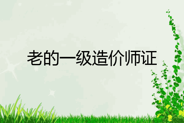 老的一级造价师证