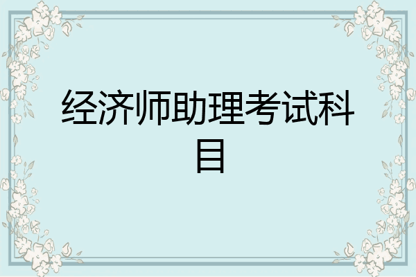 经济师助理考试科目