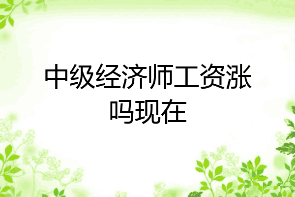 中级经济师工资涨吗现在
