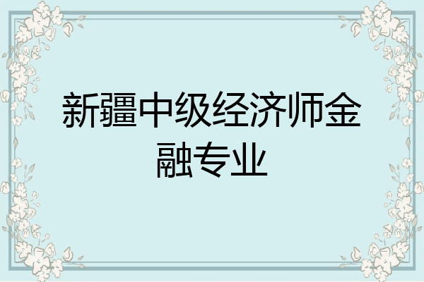 新疆中级经济师金融专业