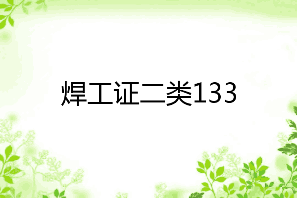 焊工证二类133