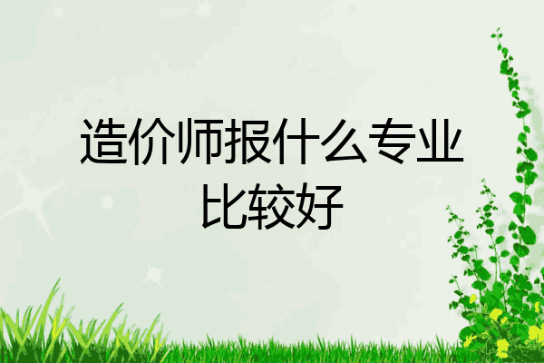 造价师报什么专业比较好