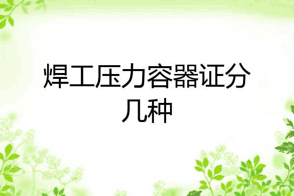焊工压力容器证分几种