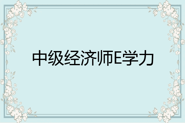 中级经济师E学力