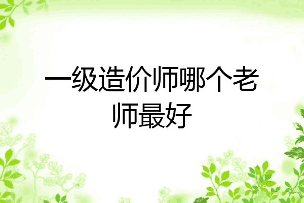一级造价师哪个老师最好