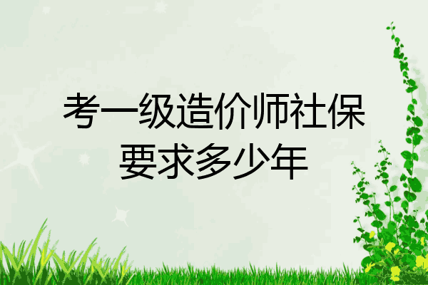 考一级造价师社保要求多少年