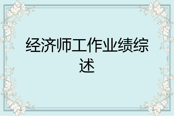 经济师工作业绩综述