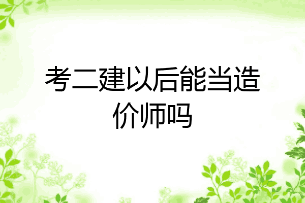 考二建以后能当造价师吗