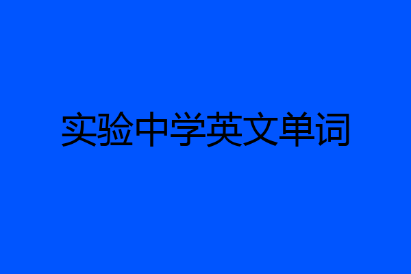 实验中学英文单词