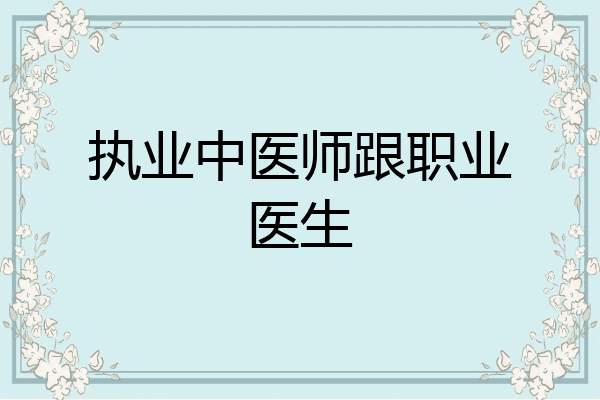 执业中医师跟职业医生