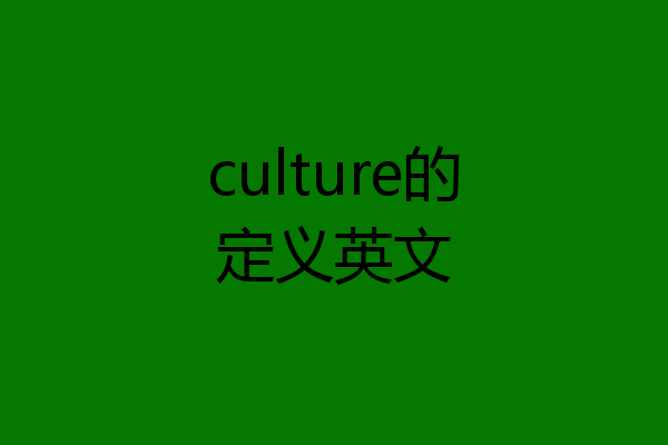 culture的定义英文