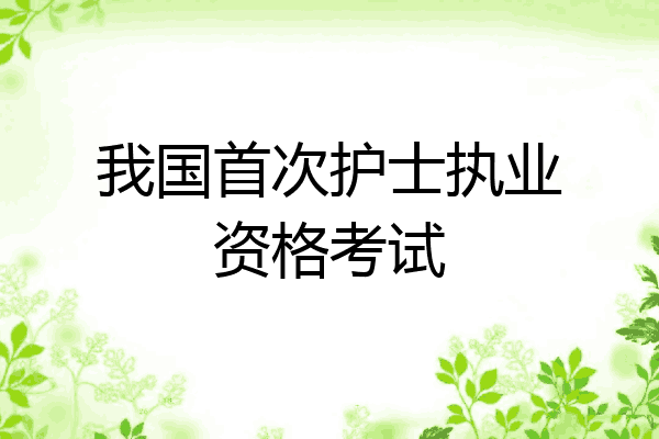 我国首次护士执业资格考试