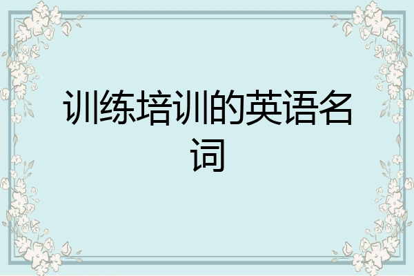 训练培训的英语名词
