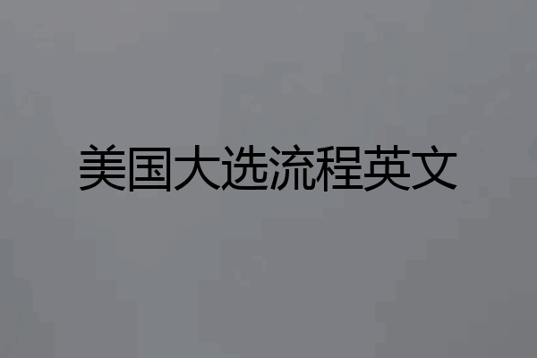 美国大选流程英文