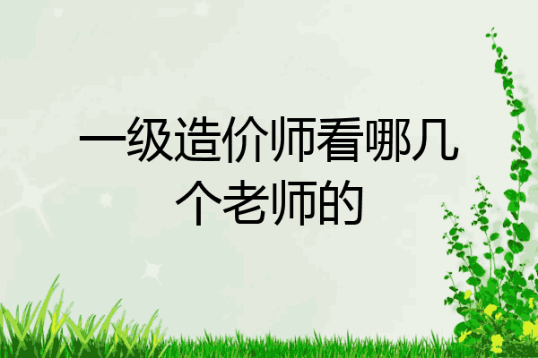 一级造价师看哪几个老师的