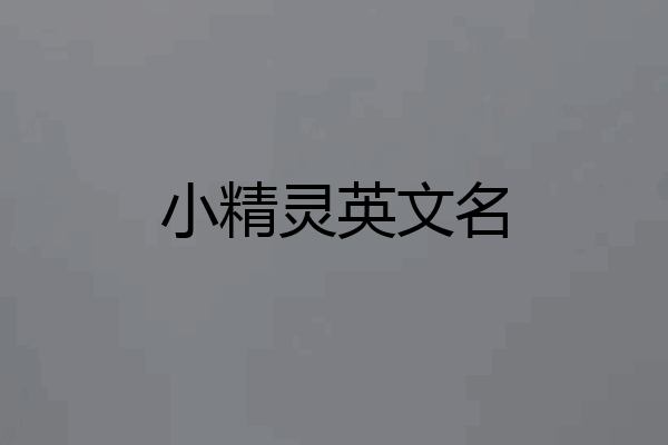 小精灵英文名