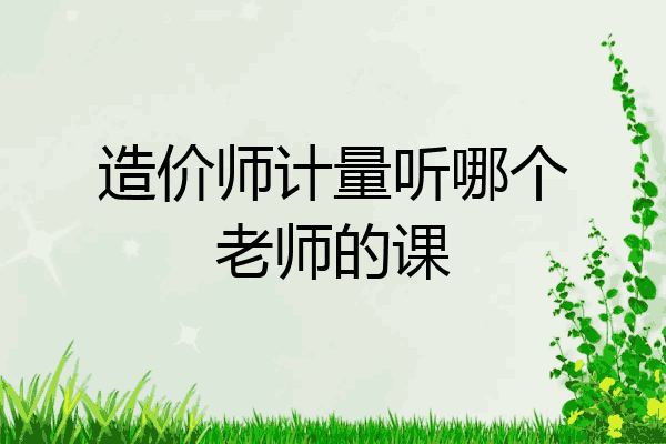 造价师计量听哪个老师的课