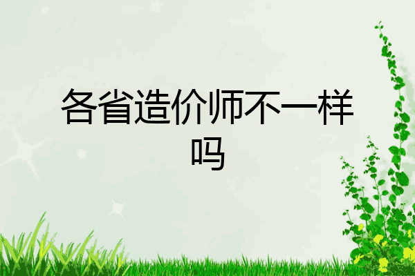 各省造价师不一样吗