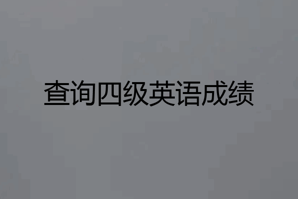 查询四级英语成绩