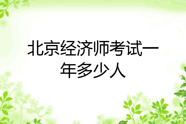 北京经济师考试一年多少人
