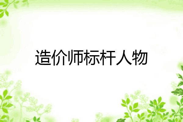 造价师标杆人物