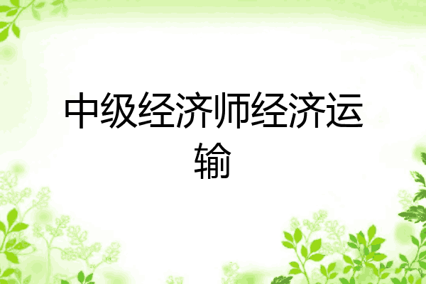 中级经济师经济运输