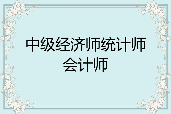 中级经济师统计师会计师