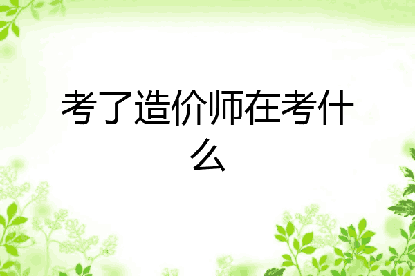 考了造价师在考什么
