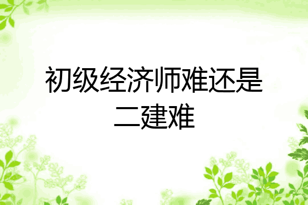 初级经济师难还是二建难