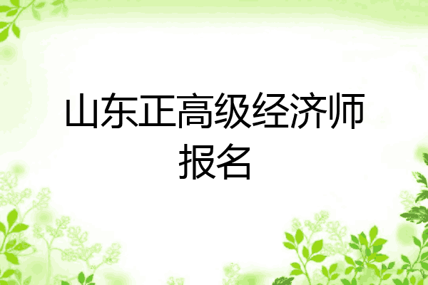 山东正高级经济师报名