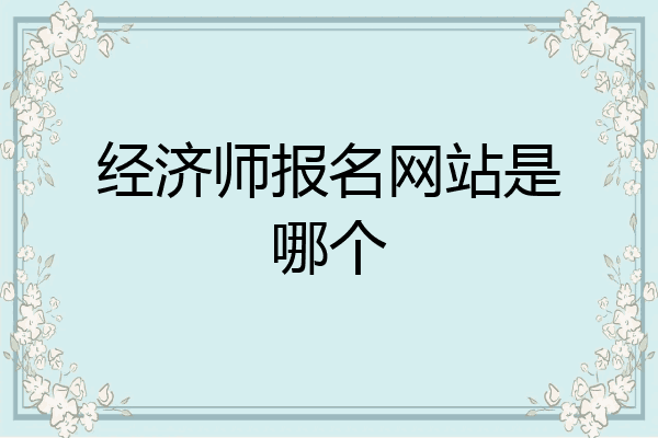 经济师报名网站是哪个