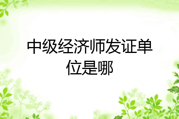 中级经济师发证单位是哪