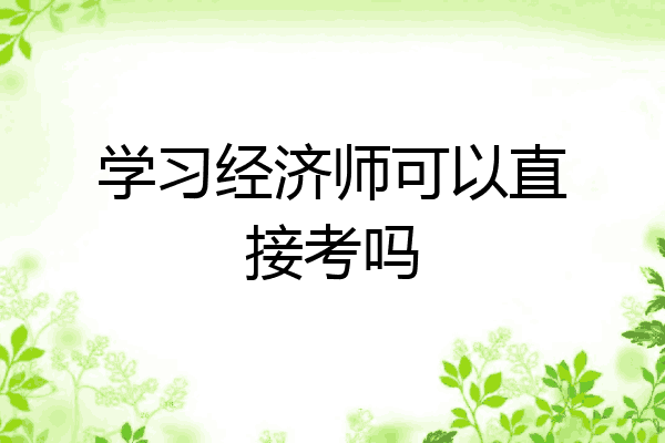 学习经济师可以直接考吗