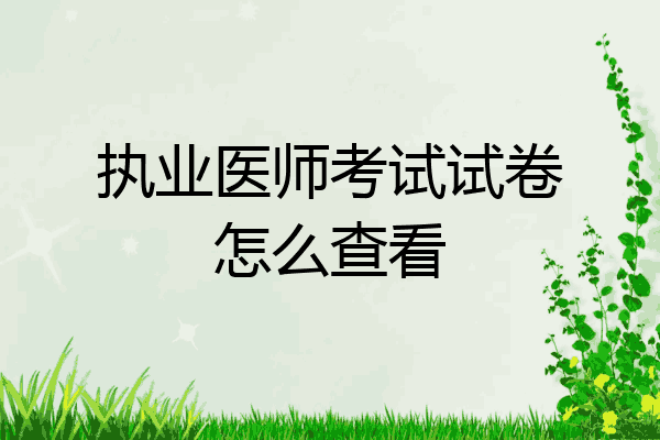 执业医师考试试卷怎么查看