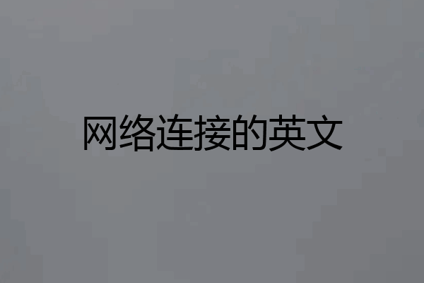 网络连接的英文