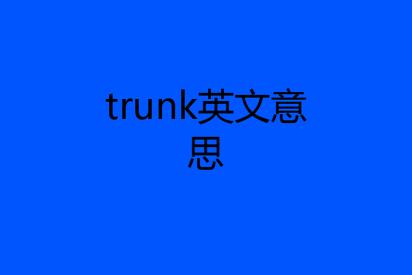 trunk英文意思