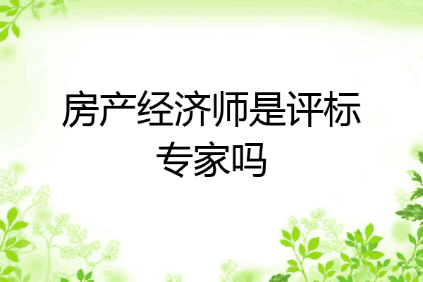 房产经济师是评标专家吗